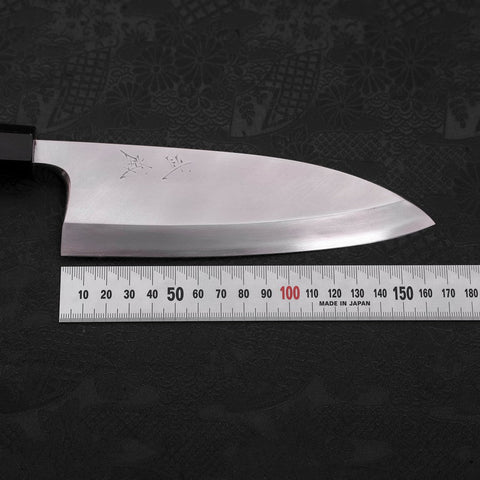 Deba Silver Steel #3 Kasumi Büffelhorn und Teakholz Griff 165mm-[Musashi]-[Japan-Küchenmesser]