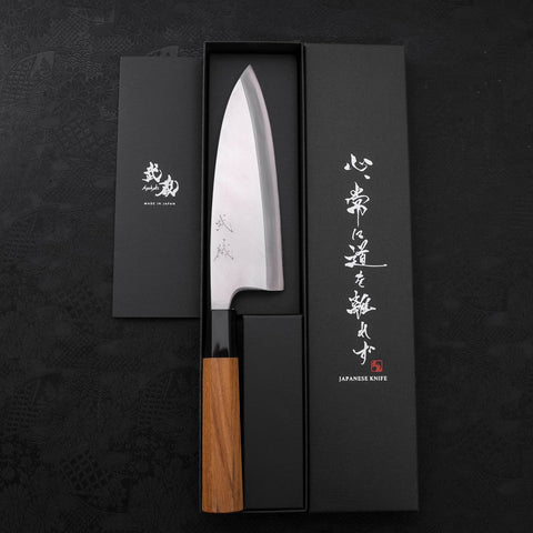 Deba Silver Steel #3 Kasumi Büffelhorn und Teakholz Griff 180mm-[Musashi]-[Japan-Küchenmesser]