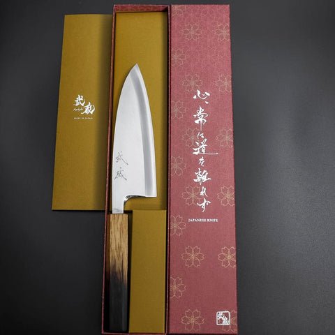 Deba Silver Steel #3 Kasumi Yaki Urushi Griff 180mm-[Musashi]-[Japan-Küchenmesser]
