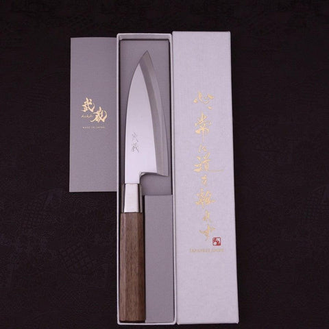 Deba Silver Steel #3 Walnussholz Griff 135mm-[Musashi]-[Japan-Küchenmesser]