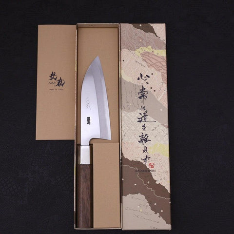 Deba Silver Steel #3 Walnussholz Griff 150mm-[Musashi]-[Japan-Küchenmesser]