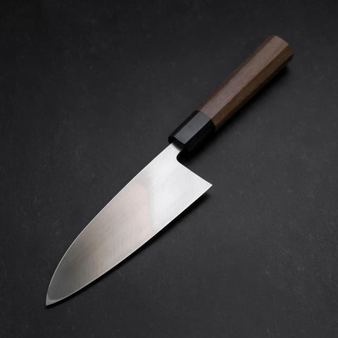Deba VG-10 Damast Büffelhorn und Teakholz Griff 165mm-[Musashi]-[Japan-Küchenmesser]