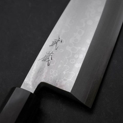 Deba VG-10 Damast Büffelhorn und Teakholz Griff 165mm-[Musashi]-[Japan-Küchenmesser]
