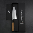 Deba VG-10 Damast Büffelhorn und Teakholz Griff 165mm-[Musashi]-[Japan-Küchenmesser]