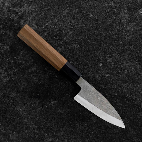 Deba VG-10 Nashiji Büffelhorn und Walnussholz Griff 90mm-[Musashi]-[Japan-Küchenmesser]