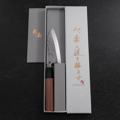 Deba VG-10 Nashiji Walnussholz Griff 105mm-[Musashi]-[Japan-Küchenmesser]