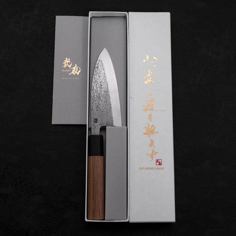 Deba VG-10 Nashiji Walnussholz Griff 120mm-[Musashi]-[Japan-Küchenmesser]