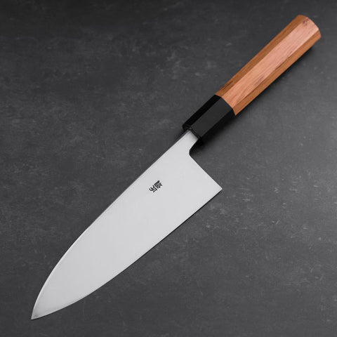 Deba White Steel #2 Hon-Kasumi Büffelhorn und Teak Griff 165mm-[Musashi]-[Japan-Küchenmesser]