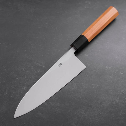 Deba White Steel #2 Hon-Kasumi Büffelhorn und Teakholz Griff 180mm-[Musashi]-[Japan-Küchenmesser]