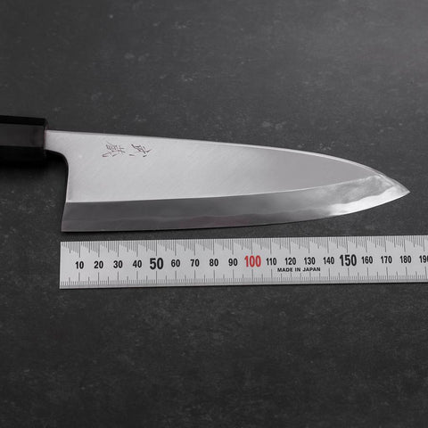 Deba White Steel #2 Hon-Kasumi Büffelhorn und Teakholz Griff 180mm-[Musashi]-[Japan-Küchenmesser]