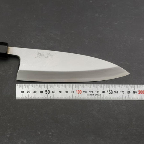 Deba White Steel #2 Kasumi Buffalo Ebony Handle 180mm (7”)-[Musashi]-[Japan-Küchenmesser]