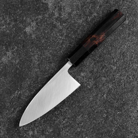 Deba White Steel #2 Kasumi Büffelhorn und Ebenholz Griff 120mm-[Musashi]-[Japan-Küchenmesser]