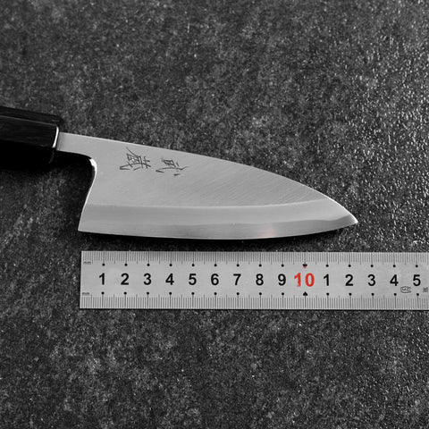 Deba White Steel #2 Kasumi Büffelhorn und Ebenholz Griff 120mm-[Musashi]-[Japan-Küchenmesser]