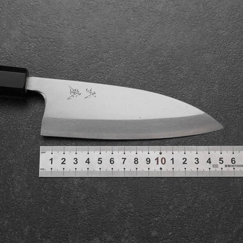 Deba White Steel #2 Kasumi Büffelhorn und Ebenholz Griff 150mm-[Musashi]-[Japan-Küchenmesser]
