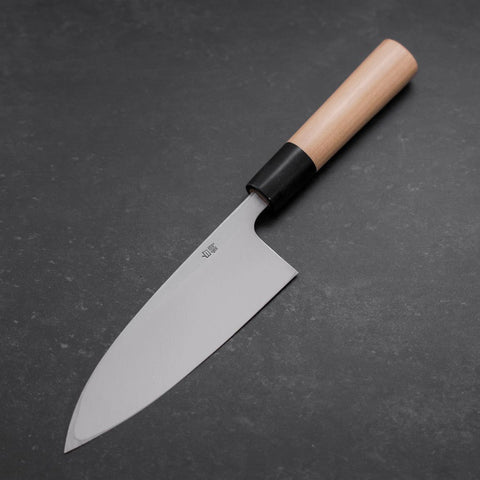 Deba White Steel #2 Kasumi Büffelhorn und Magnolienholz Griff 150mm-[Musashi]-[Japan-Küchenmesser]