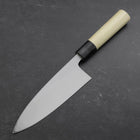 Deba White Steel #2 Kasumi Büffelhorn und Magnolienholz Griff 165mm (Kurigata)-[Musashi]-[Japan-Küchenmesser]