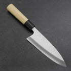 Deba White Steel #2 Kasumi Büffelhorn und Magnolienholz Griff 165mm (Kurigata)-[Musashi]-[Japan-Küchenmesser]