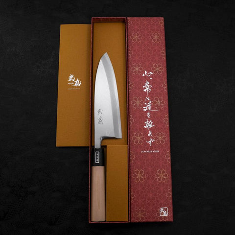 Deba White Steel #2 Kasumi Büffelhorn und Magnolienholz Griff 180mm-[Musashi]-[Japan-Küchenmesser]