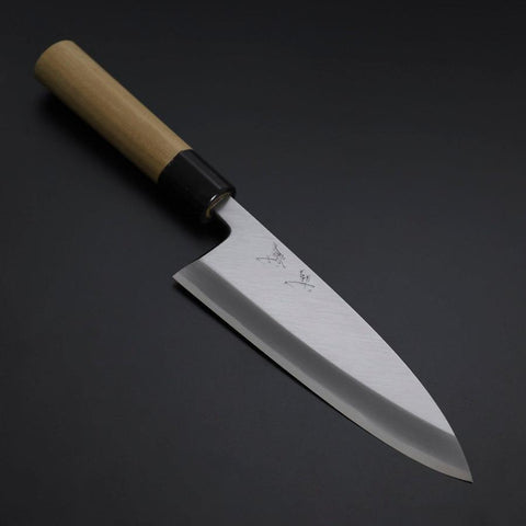Deba White Steel #2 Kasumi Buffalo Magnolia Handle 180mm (7”)-[Musashi]-[Japanese-Kitchen-Knives]