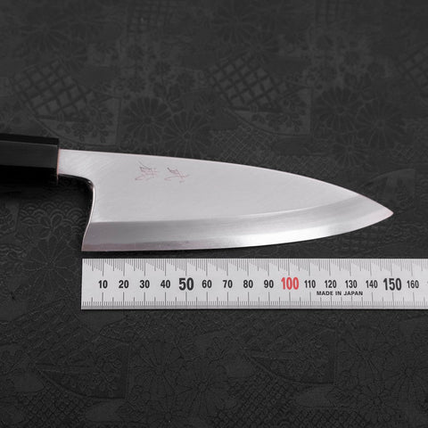 Deba White Steel #2 Kasumi Büffelhorn und Teakholz Griff 150mm-[Musashi]-[Japan-Küchenmesser]