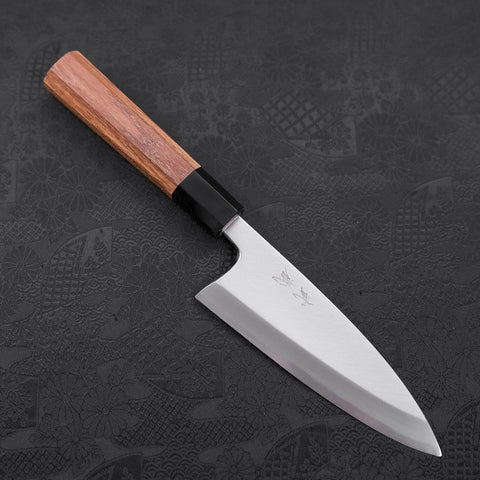 Deba White Steel #2 Kasumi Büffelhorn und Teakholz Griff 150mm-[Musashi]-[Japan-Küchenmesser]