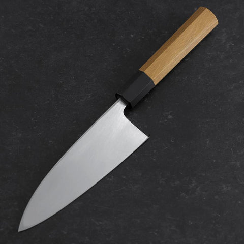 Deba White Steel #2 Kasumi Büffelhorn und Teakholz Griff 150mm-[Musashi]-[Japan-Küchenmesser]