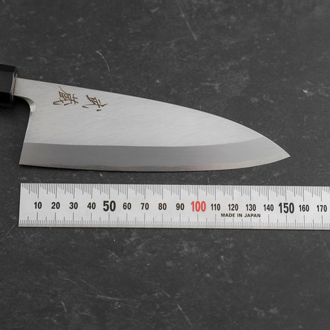 Deba White Steel #2 Kasumi Büffelhorn und Teakholz Griff 150mm-[Musashi]-[Japan-Küchenmesser]