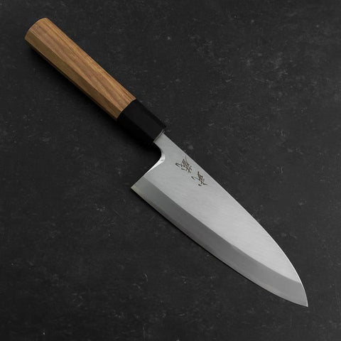 Deba White Steel #2 Kasumi Büffelhorn und Teakholz Griff 165mm-[Musashi]-[Japan-Küchenmesser]