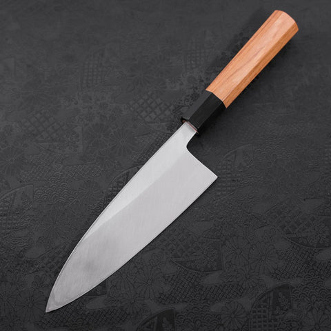 Deba White Steel #2 Kasumi Büffelhorn und Teakholz Griff 180mm-[Musashi]-[Japan-Küchenmesser]