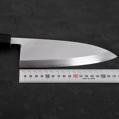 Deba White Steel #2 Kasumi Büffelhorn und Teakholz Griff 180mm-[Musashi]-[Japan-Küchenmesser]