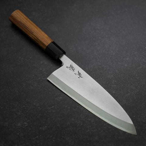 Deba White Steel #2 Kasumi Büffelhorn und Teakholz Griff 195mm-[Musashi]-[Japan-Küchenmesser]