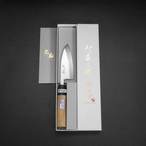 Deba White Steel #2 Kasumi Cherry Handle 105mm-[Musashi]-[Japanese-Kitchen-Knives]