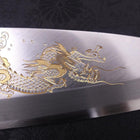 Deba White Steel #2 Kasumi Chokin "Drache" Büffelhorn und Ebenholz Griff 180mm-[Musashi]-[Japan-Küchenmesser]