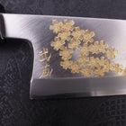 Deba White Steel #2 Kasumi Chokin "Sakura An Fuji" Büffelhorn und Ebenholz Griff 180mm-[Musashi]-[Japan-Küchenmesser]