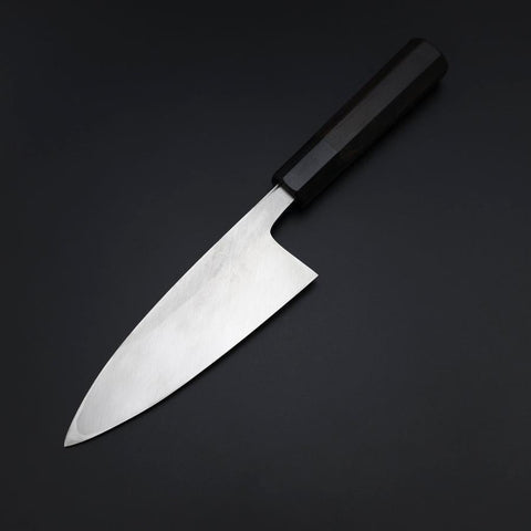 Deba White Steel #2 Kasumi Chokin Silver Dragon Buffalo Ebony Handle 150mm (5.9”)-[Musashi]-[Japan-Küchenmesser]