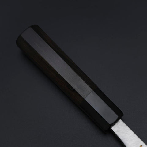 Deba White Steel #2 Kasumi Chokin Silver Dragon Buffalo Ebony Handle 150mm (5.9”)-[Musashi]-[Japan-Küchenmesser]