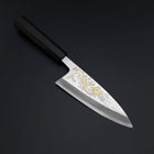 Deba White Steel #2 Kasumi Chokin Silver Dragon Buffalo Ebony Handle 150mm (5.9”)-[Musashi]-[Japan-Küchenmesser]