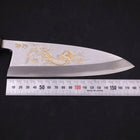 Deba White Steel #2 Kasumi Chokin Silver Dragon Buffalo Ebony Handle 170mm (6.7”)-[Musashi]-[Japan-Küchenmesser]