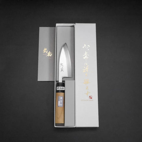 Deba White Steel #2 Kasumi Kirschholz Griff 105mm-[Musashi]-[Japan-Küchenmesser]