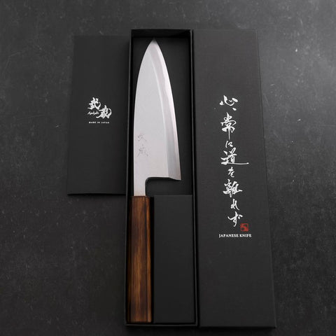 Deba White Steel #2 Kasumi Sumi Urushi Griff 180mm-[Musashi]-[Japan-Küchenmesser]