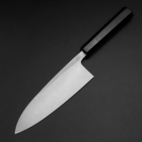 Deba White Steel #2 Kurouchi Büffelhorn und Ebenholz Griff 180mm-[Musashi]-[Japan-Küchenmesser]