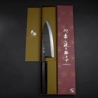 Deba White Steel #2 Kurouchi Büffelhorn und Ebenholz Griff 180mm-[Musashi]-[Japan-Küchenmesser]
