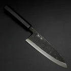 Deba White Steel #2 Kurouchi Büffelhorn und Ebenholz Griff 180mm-[Musashi]-[Japan-Küchenmesser]