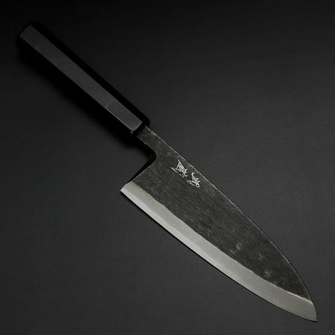 Deba White Steel #2 Kurouchi Büffelhorn und Ebenholz Griff 180mm-[Musashi]-[Japan-Küchenmesser]