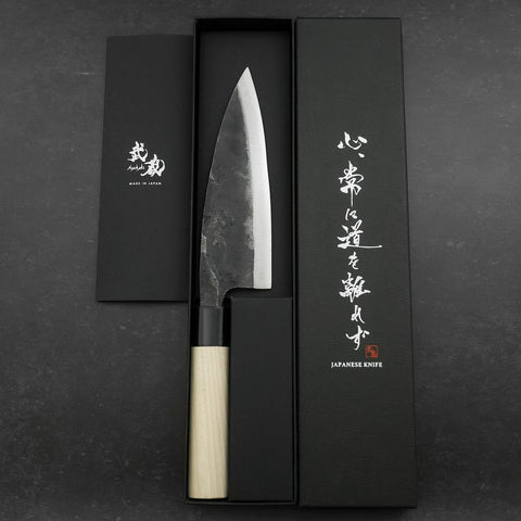 Deba White Steel #2 Kurouchi Magnolienholz Griff 165mm-[Musashi]-[Japan-Küchenmesser]