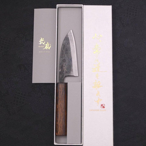 Deba White Steel #2 Kurouchi Sumi Urushi Griff 105mm-[Musashi]-[Japan-Küchenmesser]