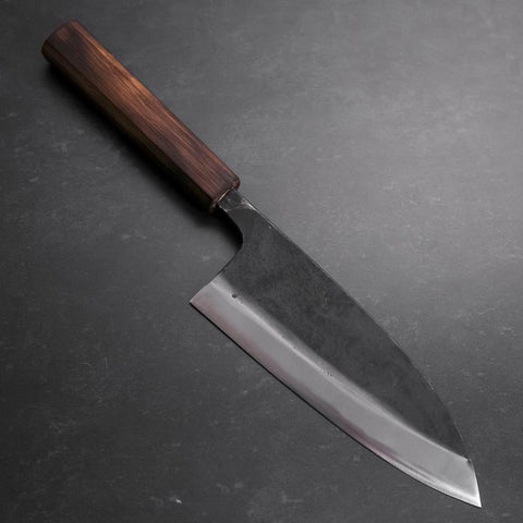 Deba White Steel #2, Kurouchi Sumi Urushi Griff, 180mm-[Musashi]-[Japan-Küchenmesser]