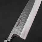 Deba White Steel #2 Kurouchi Tsuchime Büffelhorn und Teakholz Griff 180mm-[Musashi]-[Japan-Küchenmesser]