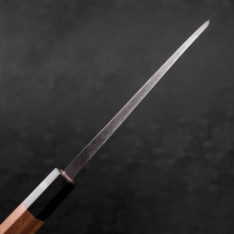 Deba White Steel #2 Kurouchi Tsuchime Büffelhorn und Teakholz Griff 180mm-[Musashi]-[Japan-Küchenmesser]