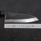 Deba White Steel #2 Kurouchi Tsuchime Büffelhorn und Teakholz Griff 180mm-[Musashi]-[Japan-Küchenmesser]